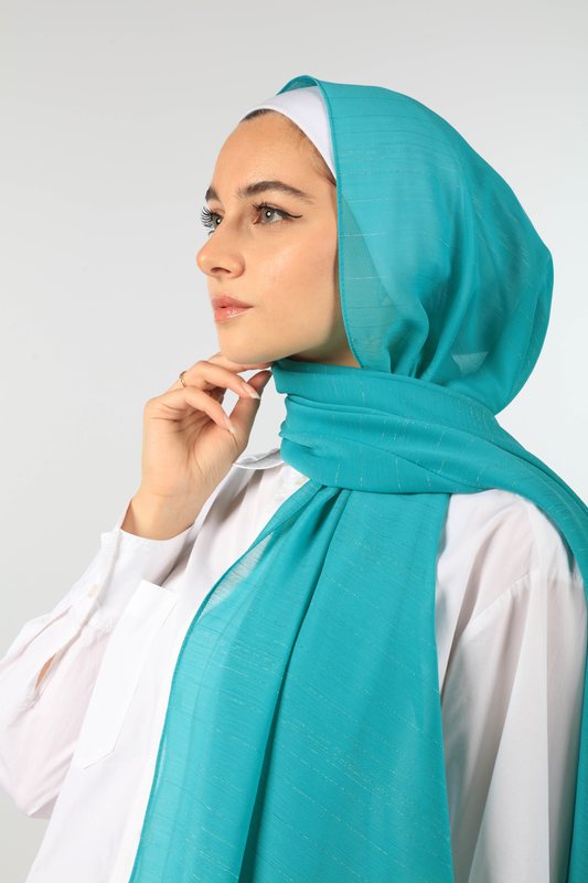 SHIMMER GEORGETTE HIJAB - TURQUOISE