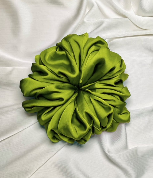 LUXE SATIN HIJAB SCRUNCHIE (LARGE) - APPLE